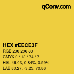 Color code: HEX #EECE3F | qconv.com