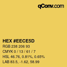 Color code: HEX #EECE5D | qconv.com