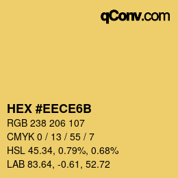 カラーコード: HEX #EECE6B | qconv.com