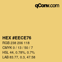 Color code: HEX #EECE76 | qconv.com