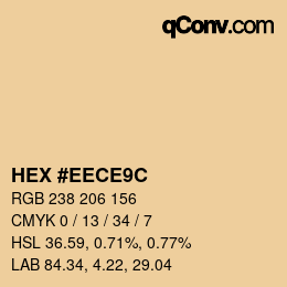 カラーコード: HEX #EECE9C | qconv.com