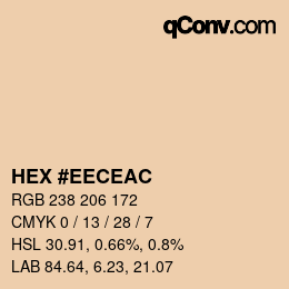 Color code: HEX #EECEAC | qconv.com