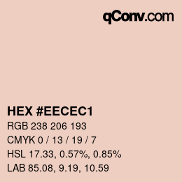 Color code: HEX #EECEC1 | qconv.com