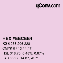 Color code: HEX #EECEE4 | qconv.com