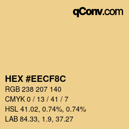 Color code: HEX #EECF8C | qconv.com
