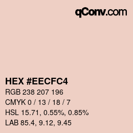 Farbcode: HEX #EECFC4 | qconv.com