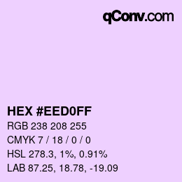 Color code: HEX #EED0FF | qconv.com