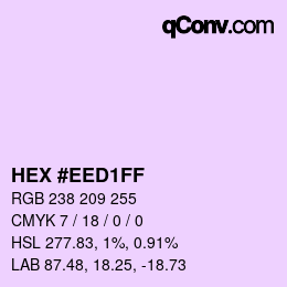 Color code: HEX #EED1FF | qconv.com