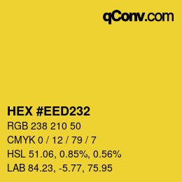 Code couleur: HEX #EED232 | qconv.com