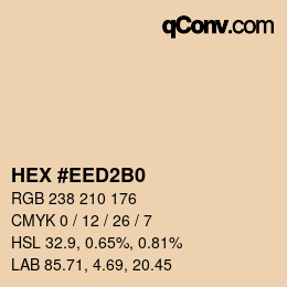 颜色代码: HEX #EED2B0 | qconv.com