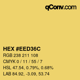 Color code: HEX #EED36C | qconv.com