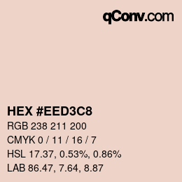Code couleur: HEX #EED3C8 | qconv.com