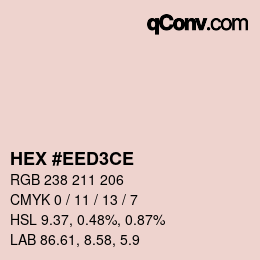Color code: HEX #EED3CE | qconv.com