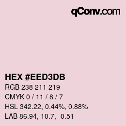 颜色代码: HEX #EED3DB | qconv.com