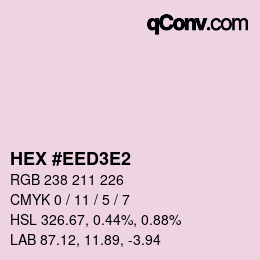 Farbcode: HEX #EED3E2 | qconv.com