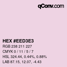 Farbcode: HEX #EED3E3 | qconv.com