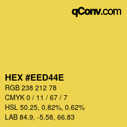 Color code: HEX #EED44E | qconv.com