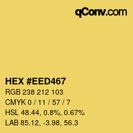 Color code: HEX #EED467 | qconv.com