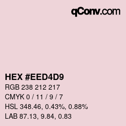 Color code: HEX #EED4D9 | qconv.com