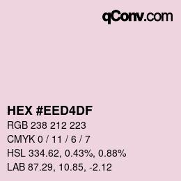 Color code: HEX #EED4DF | qconv.com