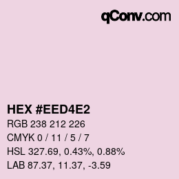 カラーコード: HEX #EED4E2 | qconv.com