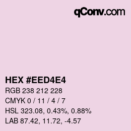 Color code: HEX #EED4E4 | qconv.com