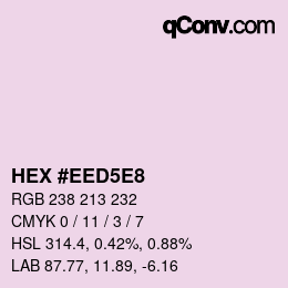 カラーコード: HEX #EED5E8 | qconv.com