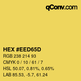 Color code: HEX #EED65D | qconv.com