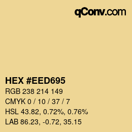 Color code: HEX #EED695 | qconv.com