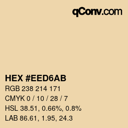Código de color: HEX #EED6AB | qconv.com