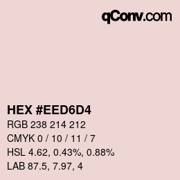 颜色代码: HEX #EED6D4 | qconv.com