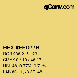 Color code: HEX #EED77B | qconv.com