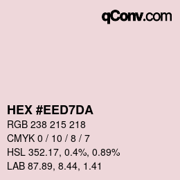 颜色代码: HEX #EED7DA | qconv.com