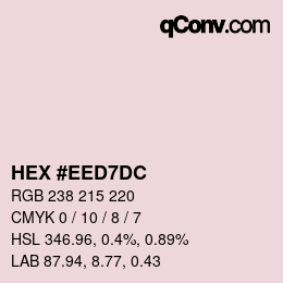 Color code: HEX #EED7DC | qconv.com