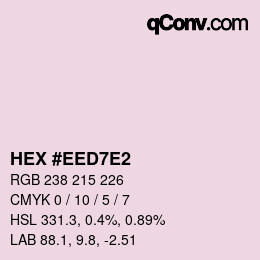 カラーコード: HEX #EED7E2 | qconv.com