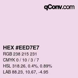 Color code: HEX #EED7E7 | qconv.com