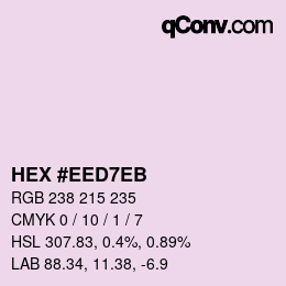 Color code: HEX #EED7EB | qconv.com
