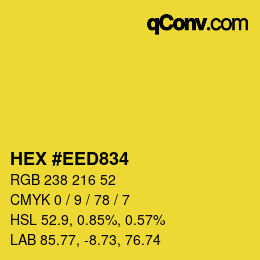 Color code: HEX #EED834 | qconv.com