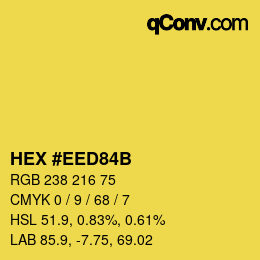 Color code: HEX #EED84B | qconv.com