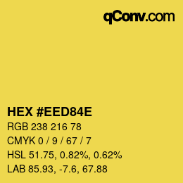 Color code: HEX #EED84E | qconv.com