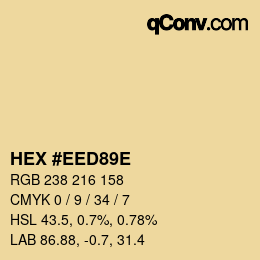 Color code: HEX #EED89E | qconv.com