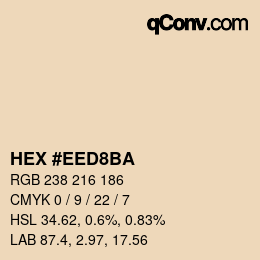 Color code: HEX #EED8BA | qconv.com