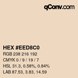 Color code: HEX #EED8C0 | qconv.com