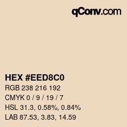 カラーコード: HEX #EED8C0 | qconv.com