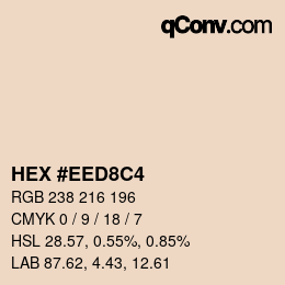 Color code: HEX #EED8C4 | qconv.com
