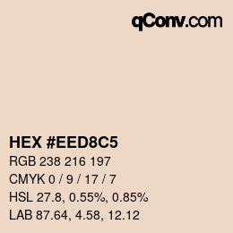 颜色代码: HEX #EED8C5 | qconv.com