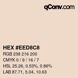 Color code: HEX #EED8C8 | qconv.com