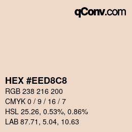 Color code: HEX #EED8C8 | qconv.com