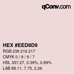Color code: HEX #EED8D9 | qconv.com