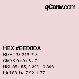 Color code: HEX #EED8DA | qconv.com